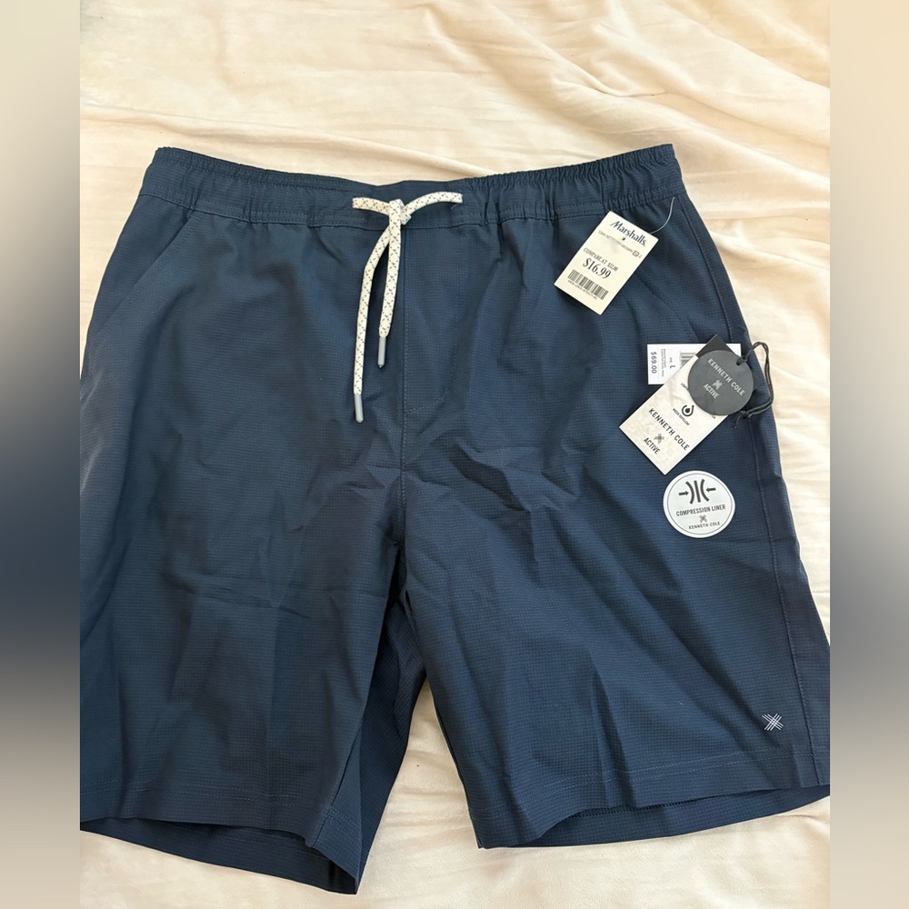 Kenneth Cole Men's Navy Swim Board Shorts